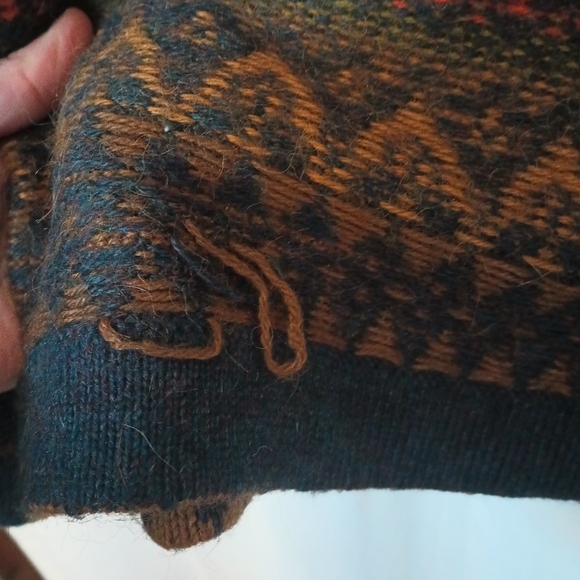 The Alpaca Connection Colorful Nordic Cardigan XL Peru 90s Folklore Boho Cabin - Picture 8 of 16